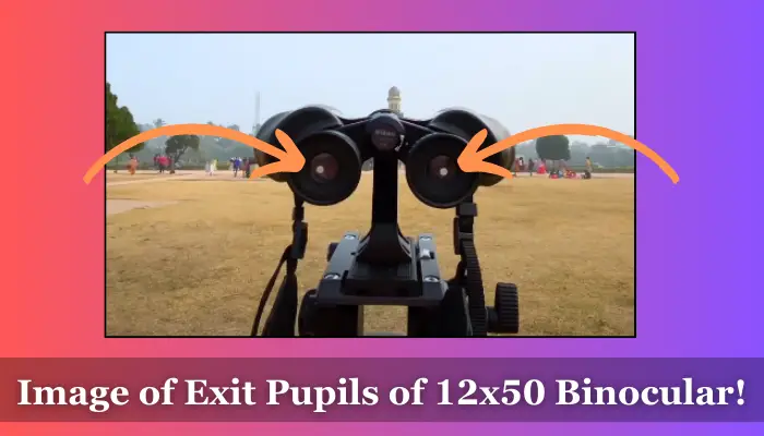 Image of exit pupil of 12x50 binocular