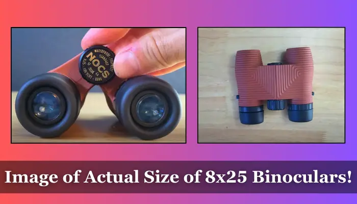 Actual size of 8x25 binocular that I used to write this article