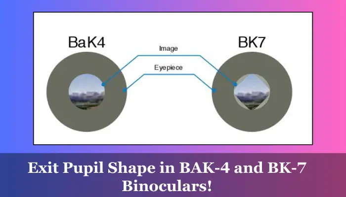 Exit pupil difference in BAK-4 and BK-7