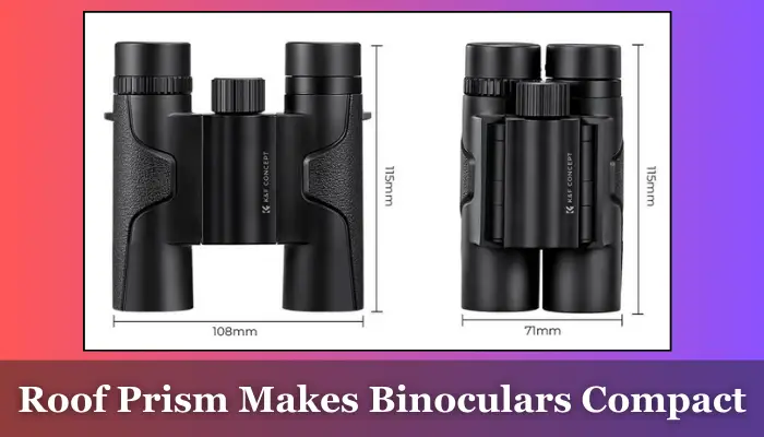 Roof prism make the binoculars more compact